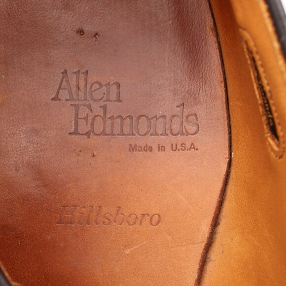 Allen Edmonds Hillsboro Men's 10.5 C Brown Leather Monk Strap Cap Toe Loafers - Picture 9 of 13